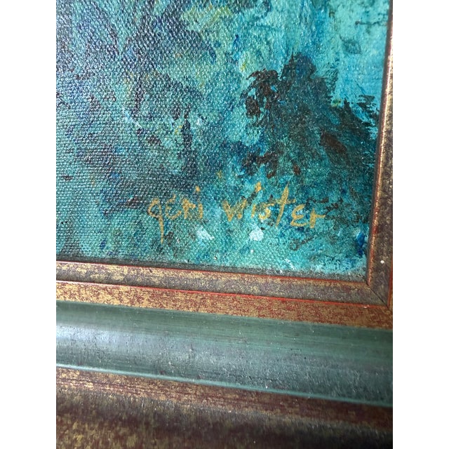 1980’s Vintage Qeri Wister Floral Still Life Oil on Canvas Painting, Framed For Sale - Image 10 of 14