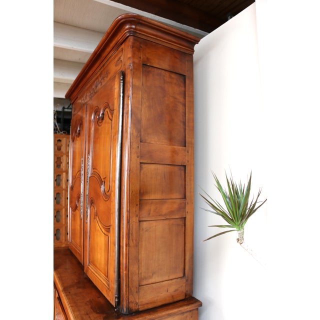 Brown Antique French 19th Century Cherry Wood Buffet For Sale - Image 8 of 12
