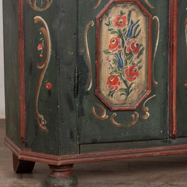 Early 19th Century Hand-Painted German Two-Door Armoire Shrunk For Sale - Image 10 of 16