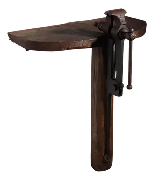 Antique Shelf in Oak and Wrought Iron