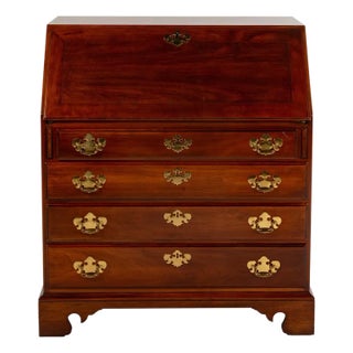 Late 20th Century Georgian Style Mahogany Slant Front Desk by Statton Americana For Sale