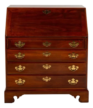 Late 20th Century Georgian Style Mahogany Slant Front Desk by Statton Americana
