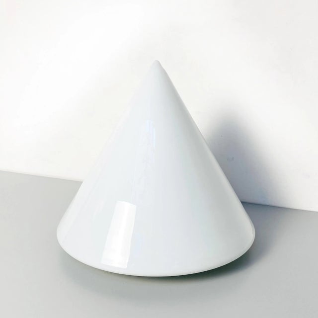 Mid-Century Modern Italian Conical Table Lamp with Double Opal Glass, 1970s For Sale - Image 9 of 18