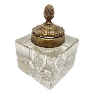 Art Deco Crystal Inkwell, Germany, 1930s For Sale