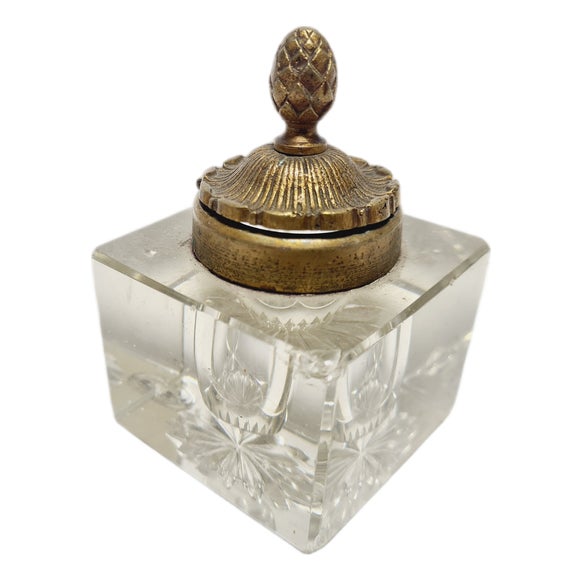 Art Deco Crystal Inkwell, Germany, 1930s For Sale