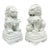 Pair of White Ceramic Lions For Sale