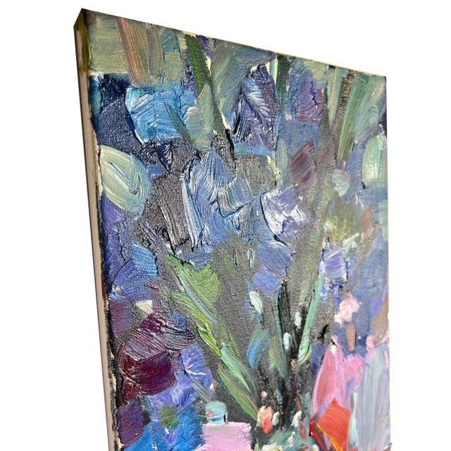 Textile Collection of 5 Impressionist Floral Fauna Paintings by Jose Trujillo, 2019 For Sale - Image 7 of 10