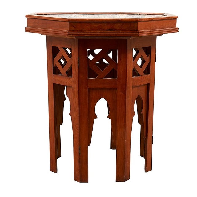 Both Moorish and Arts and Crafts influences play out in the unique design of this 1940s French side table. The octagonal...