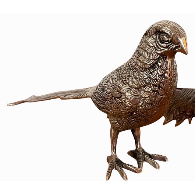 Metal Pair of Late 20th Century Silver Tone Bird Figurines For Sale - Image 7 of 11