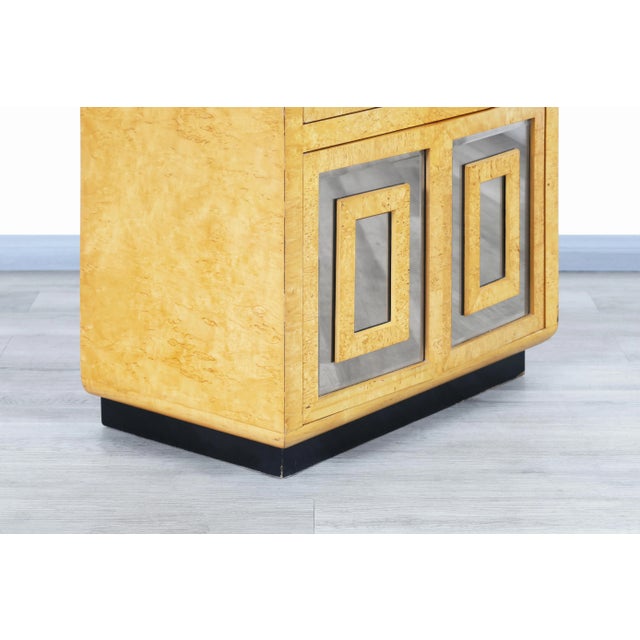 1970s Vintage Burl Wood and Mirrored Armoire by Romweber For Sale - Image 10 of 13