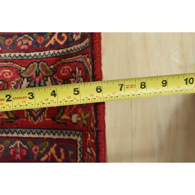 Tabriz Rug 9’5” X 12’7” Red Wool Traditional Hand-Knotted Oriental Carpet For Sale - Image 13 of 15