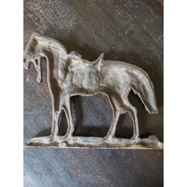 Metal 1960s Vintage Brass Equestrian Horse Plaque For Sale - Image 7 of 7