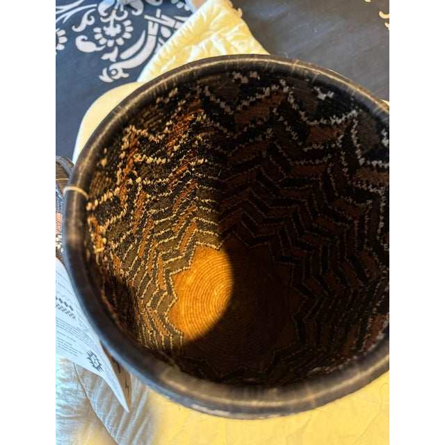 Tall African Zulu Ukhamba Beer Basket – Handwoven Tribal Decor For Sale - Image 4 of 7