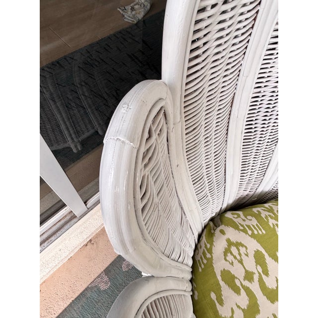 Mid 20th Century Vintage Palm Frond, Fan-Back, Peacock Chair For Sale - Image 5 of 8