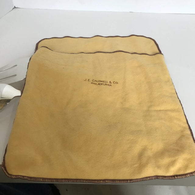 J.E.Caldwell & Co. Philidelphia Silver Plate Salad Serving Fork and Spoon Set For Sale - Image 10 of 11