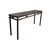 This elongated table features a slender profile with a flush-panel top. The design is distinguished by its "double-...