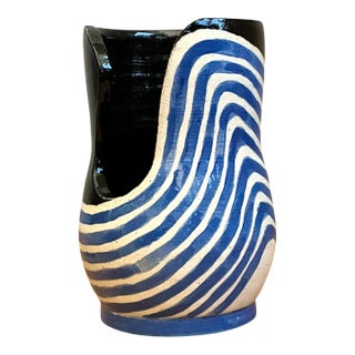 Vintage Abstract Studio Pottery Vase For Sale