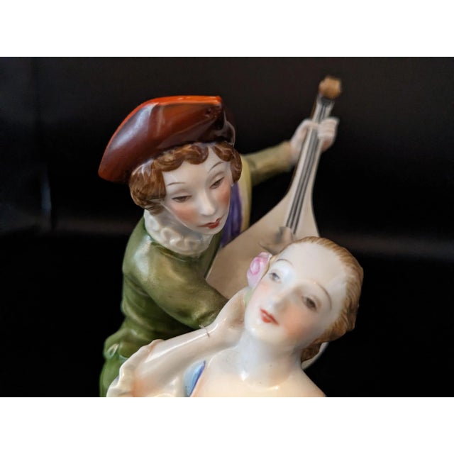Art Deco 1940s German Rosenthal Porcelain Figurine Serenade by Karl Himmelstoss For Sale - Image 3 of 10