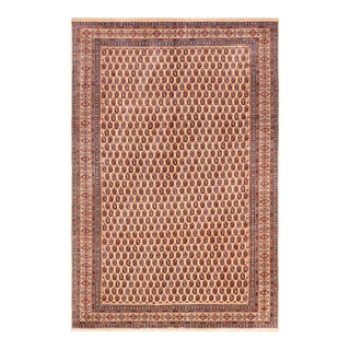 Boho Chic Vintage Shirwan Beige/Blue Wool Rug - 7'3''x10'2'' For Sale