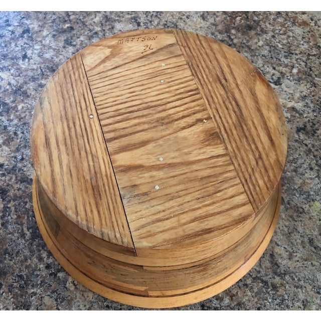 1990s Vintage 1991 Hand Crafted Wooden Bowl For Sale - Image 5 of 9