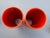Burnt Orange 1960s MCM Art Deco Ceramic Vases Abstract Orange Made in Italy - Pair For Sale - Image 8 of 9