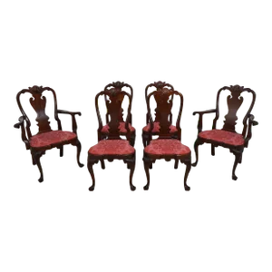 Set of 6 Stickley Colonial Williamsburg Mahogany Dining Room Chairs