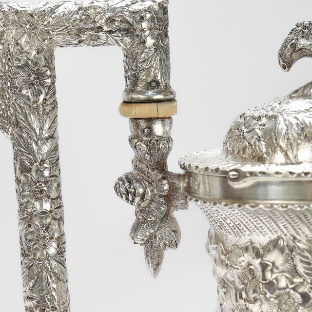 Antique Schofield Repousse Baltimore Sterling Silver Castle Pattern Coffee Pot For Sale - Image 14 of 18