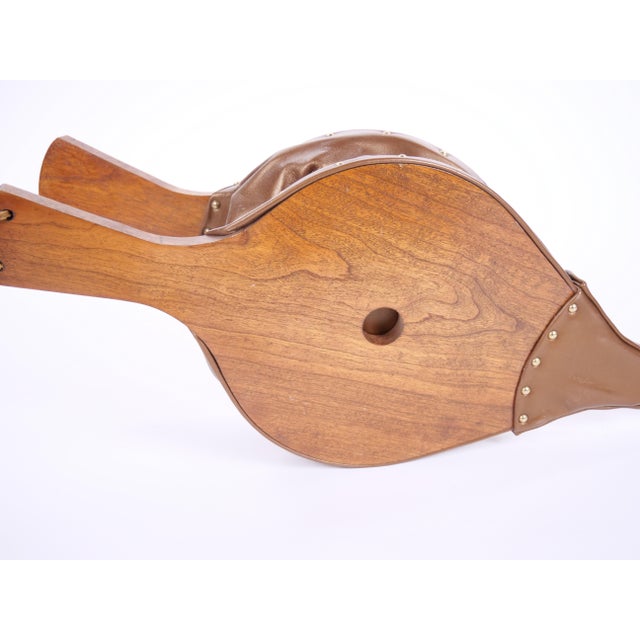 Late 20th Century French Carved Walnut Forged Iron & Leather Fireplace Bellows For Sale - Image 5 of 10