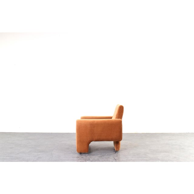 Vintage Italian Lounge Chair in Copper Velvet, 1970s For Sale - Image 4 of 11