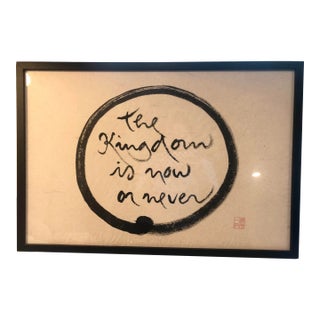 Original Thich Nhat Hanh Buddhism Calligraphy, Framed For Sale