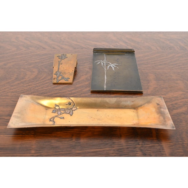 Heintz Arts & Crafts Sterling Silver on Bronze Paper Clip For Sale - Image 10 of 11