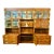 Vintage Henredon Campaign 3-Piece Wall Unit, Lighted Display Cabinet With Pull-Out Bar For Sale