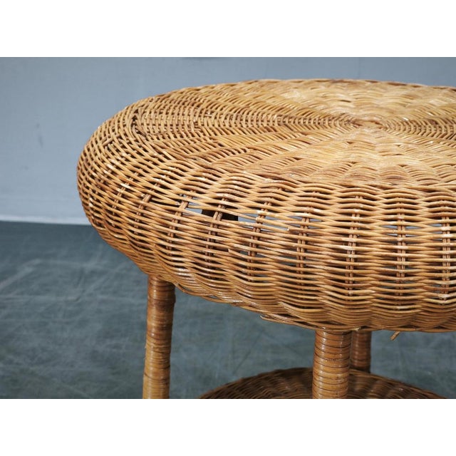 1950s Vintage Italian Rattan and Wicker Lounge Set, 1950s, Set of 5 For Sale - Image 5 of 18