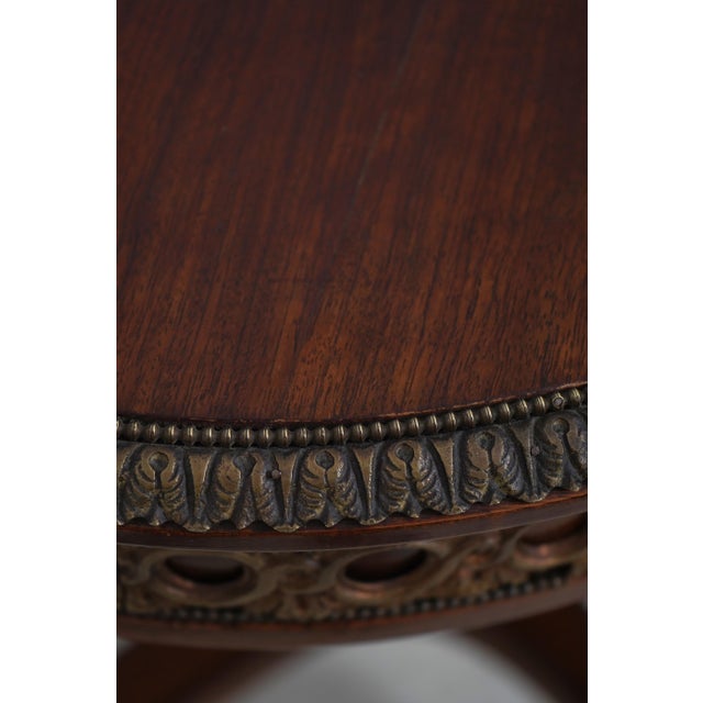Wood Vintage Mahogany Marquetry Inlaid Side Table For Sale - Image 7 of 15