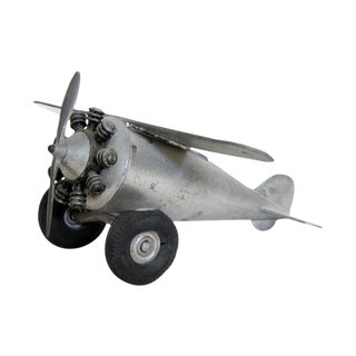 Silver Metal Toy Plane Bank For Sale