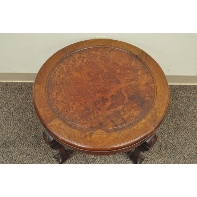 Antique Chinese Chippendale Mahogany Burl Wood Ball and ...
