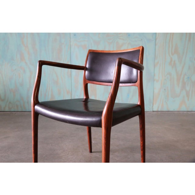 Pair of Rosewood Niels Moller Model 65 Carver Armchairs C 1960s Danish For Sale - Image 10 of 17