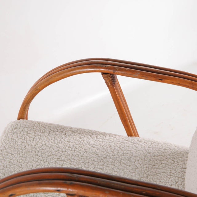 Wood Pretzel Chair in Rattan, 1970s For Sale - Image 7 of 14