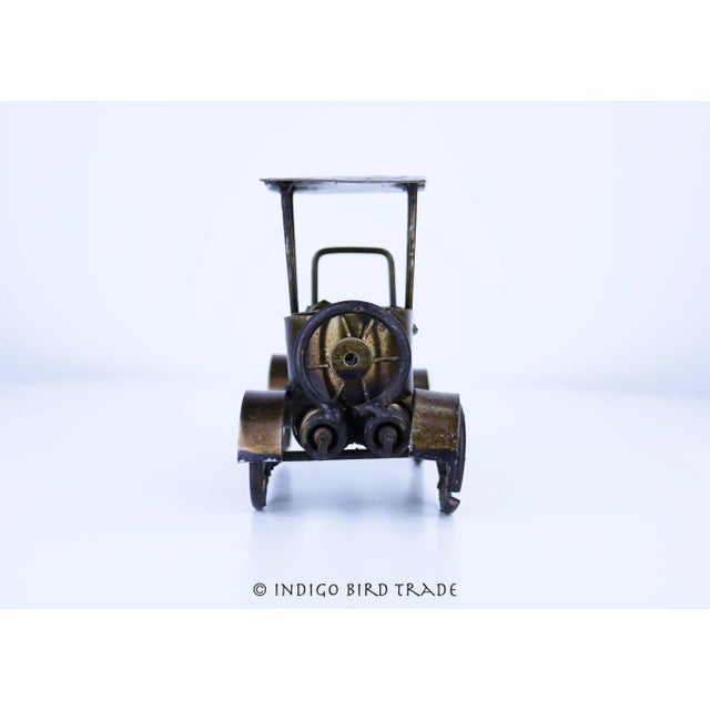 Early 20th Century Antique Metal Handmade Classic Ford Retro Car Sculpture For Sale - Image 5 of 9