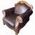 Animal Skin Indulge in the Rich Heritage and Exquisite Craftsmanship of the Aria Leather Chair and Ottoman Set. For Sale - Image 7 of 12