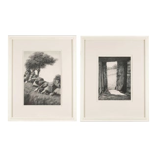 The Postern & the Boulder Wall by Albert Winslow Barker, 1930-39 For Sale