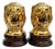 Mid 20th Century Solid Brass Roaring Lion Bookends on Wood Bases - A Pair For Sale