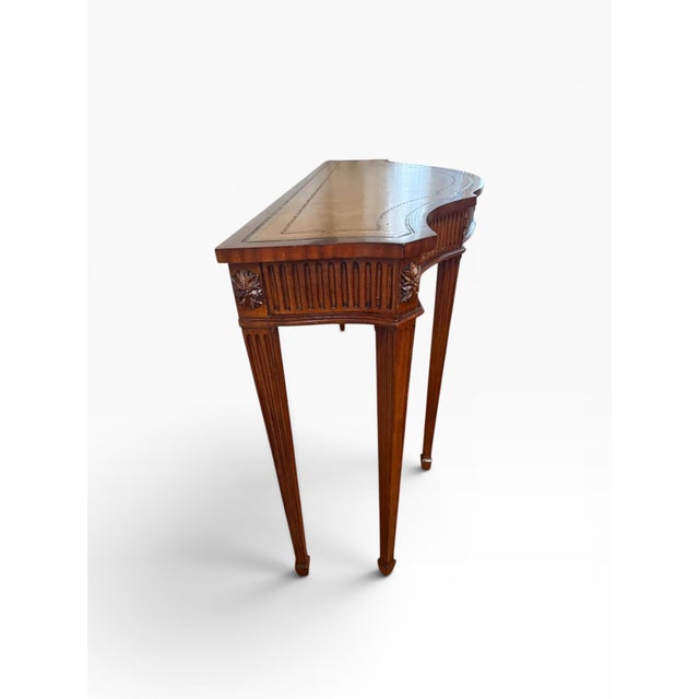 Maitland - Smith Maitland Smith Leather-Top Mahogany Adam Style Console Table — 60” For Sale - Image 4 of 17