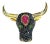 Bochic “Orient” Neoclassical Bull, Ruby & Sapphire Ring Set 18K Gold & Silver For Sale