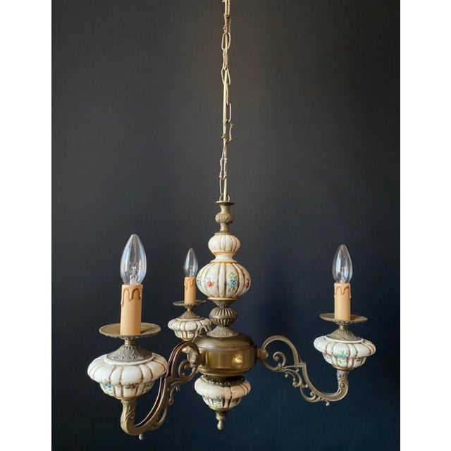 Vintage Ceramic Chandelier, 1960s For Sale - Image 3 of 13