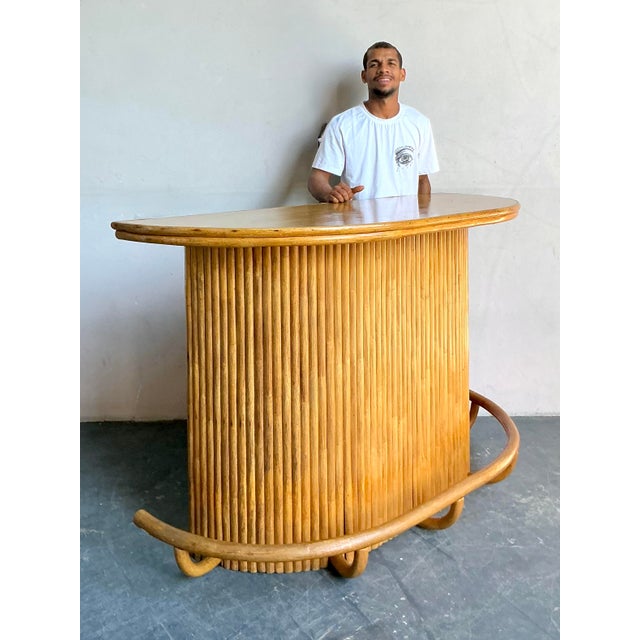 Late 20th Century Vintage Boho Rattan Dry Bar For Sale - Image 5 of 8
