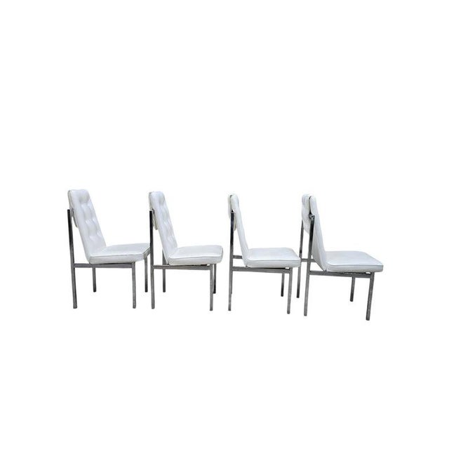 Mid-Century Modern Cal-Style Furniture Mfg. Chrome High Back Dining Chairs – Set of 6 Set of six mid-century modern high...