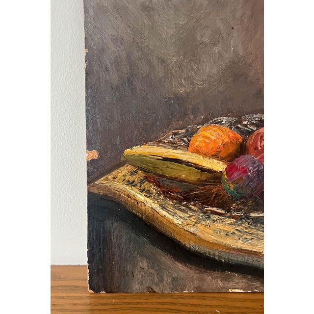 1930s Parisian Impressionist Still Life of Fruit on Chair For Sale In San Francisco - Image 6 of 9