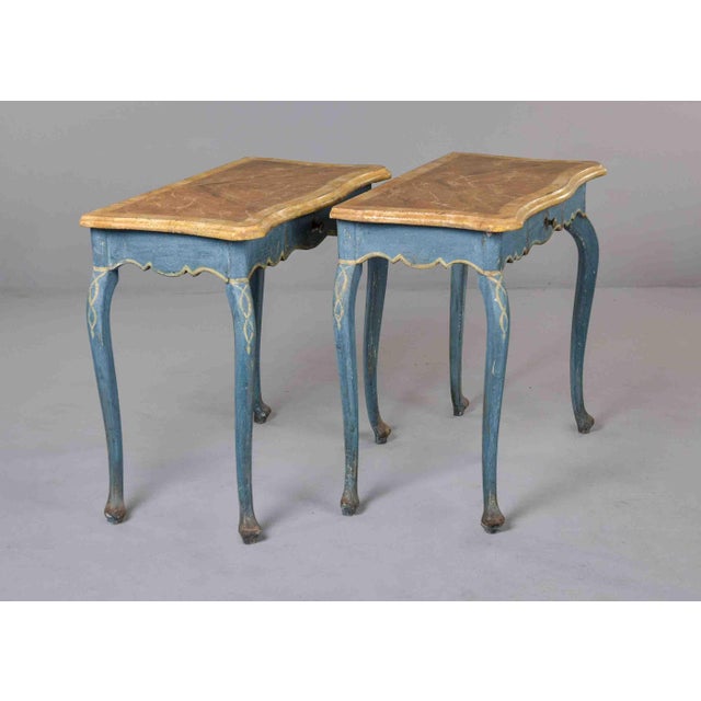 Italian Hand-Painted Side Tables, Circa 1850s - Pair For Sale - Image 11 of 13