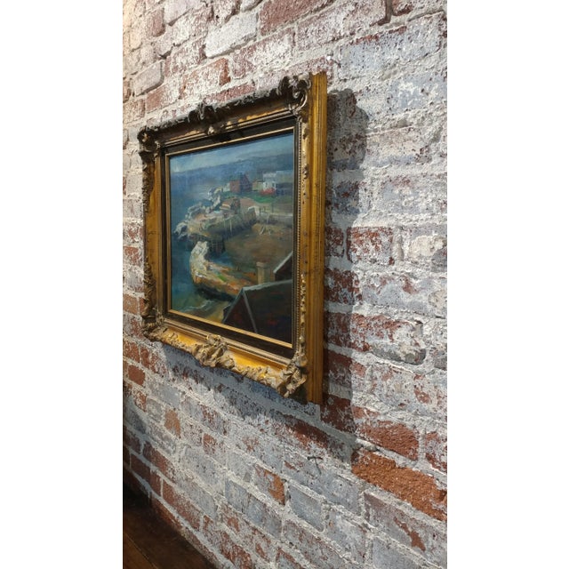 Blue Bernard Glasgow - 1930s California Harbor Scene Oil Painting For Sale - Image 8 of 10